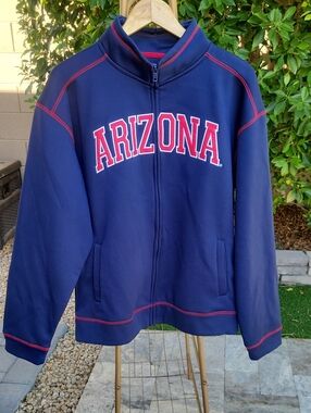 Campus Drive U of Arizona Wildcats Full Zip Jacket Navy Blue Red Size M